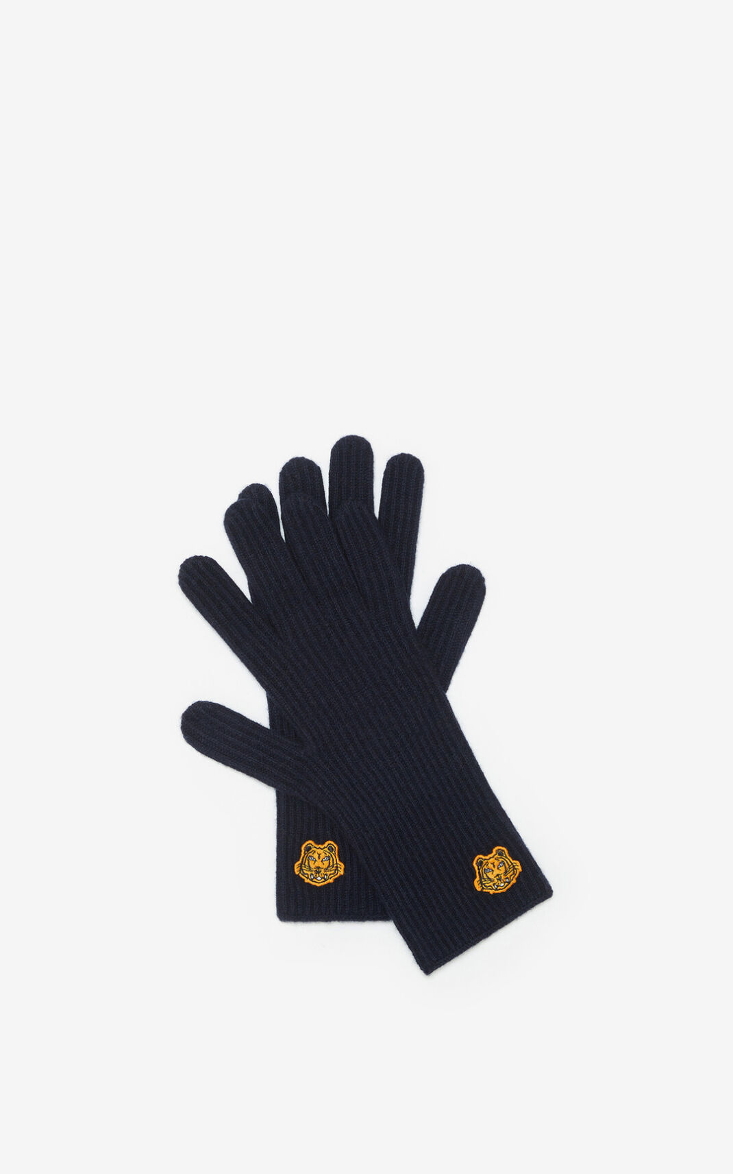 Kenzo Tiger Crest wool Gloves Blue For Mens 2194TGVMS